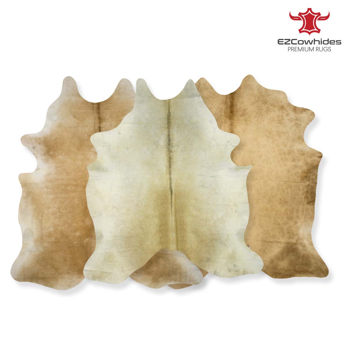 Solid Beige Cowhide Rugs