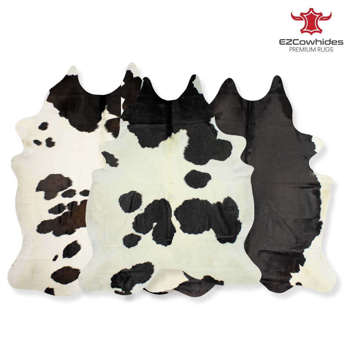 Traditional Black and White Cowhide Rugs