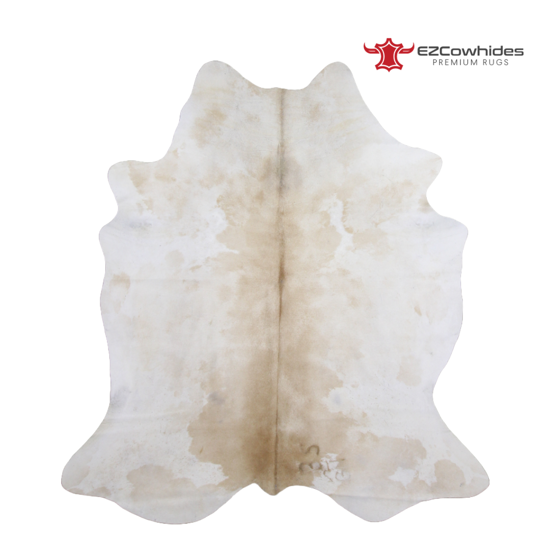 Solid Beige Brazilian Cowhide Rug 