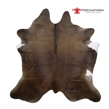 Traditional Brown and White Brazilian Cowhide Rug 