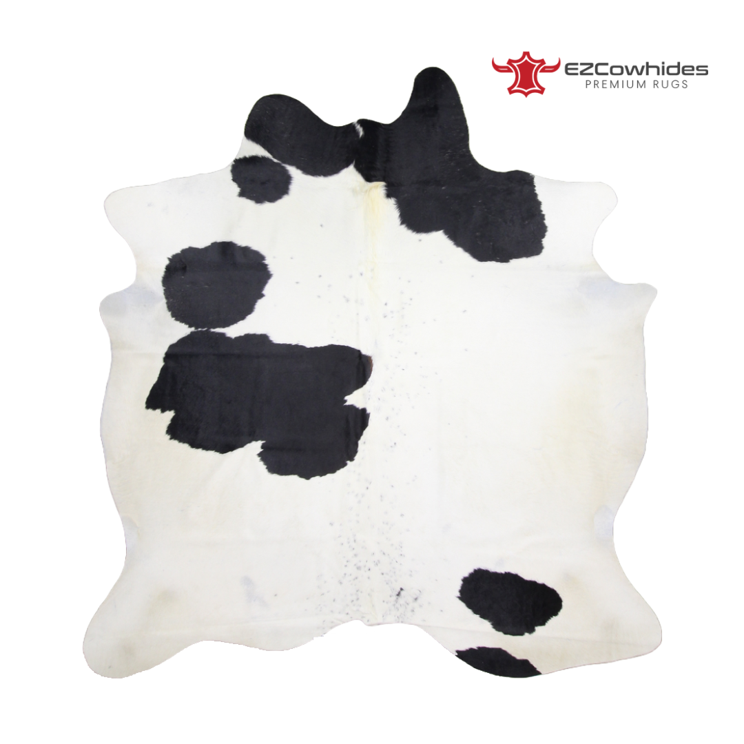 Traditional Black and White Brazilian Cowhide Rug 