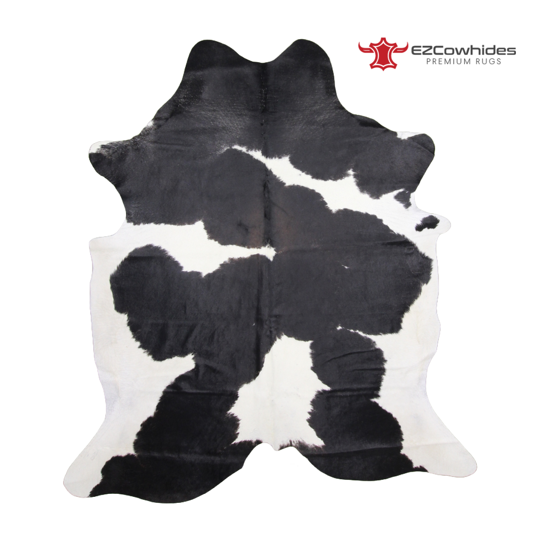 Traditional Black and White Brazilian Cowhide Rug 