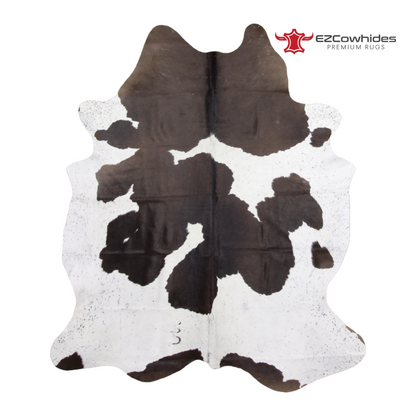 Traditional Brown and White Brazilian Cowhide Rug 