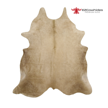 Solid Beige Brazilian Cowhide Rug 