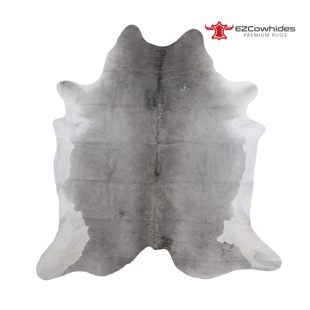 Solid Grey Brazilian Cowhide Rug 