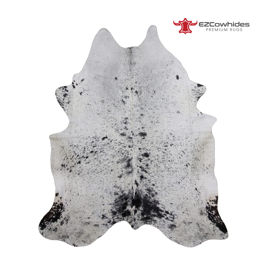 Salt &amp; Pepper Black and White Brazilian Cowhide Rug 