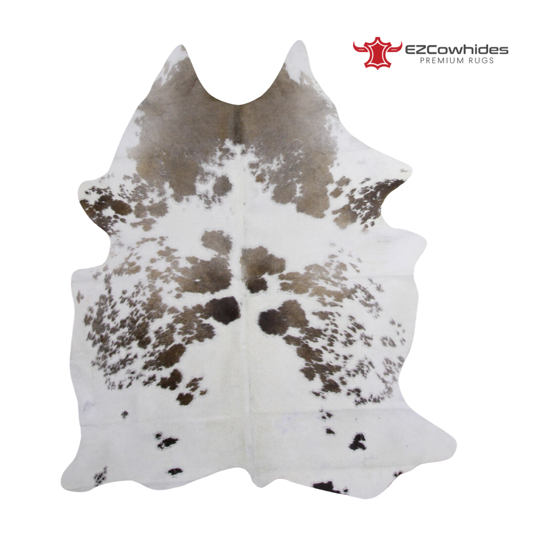 Traditional Brown and White Brazilian Cowhide Rug 