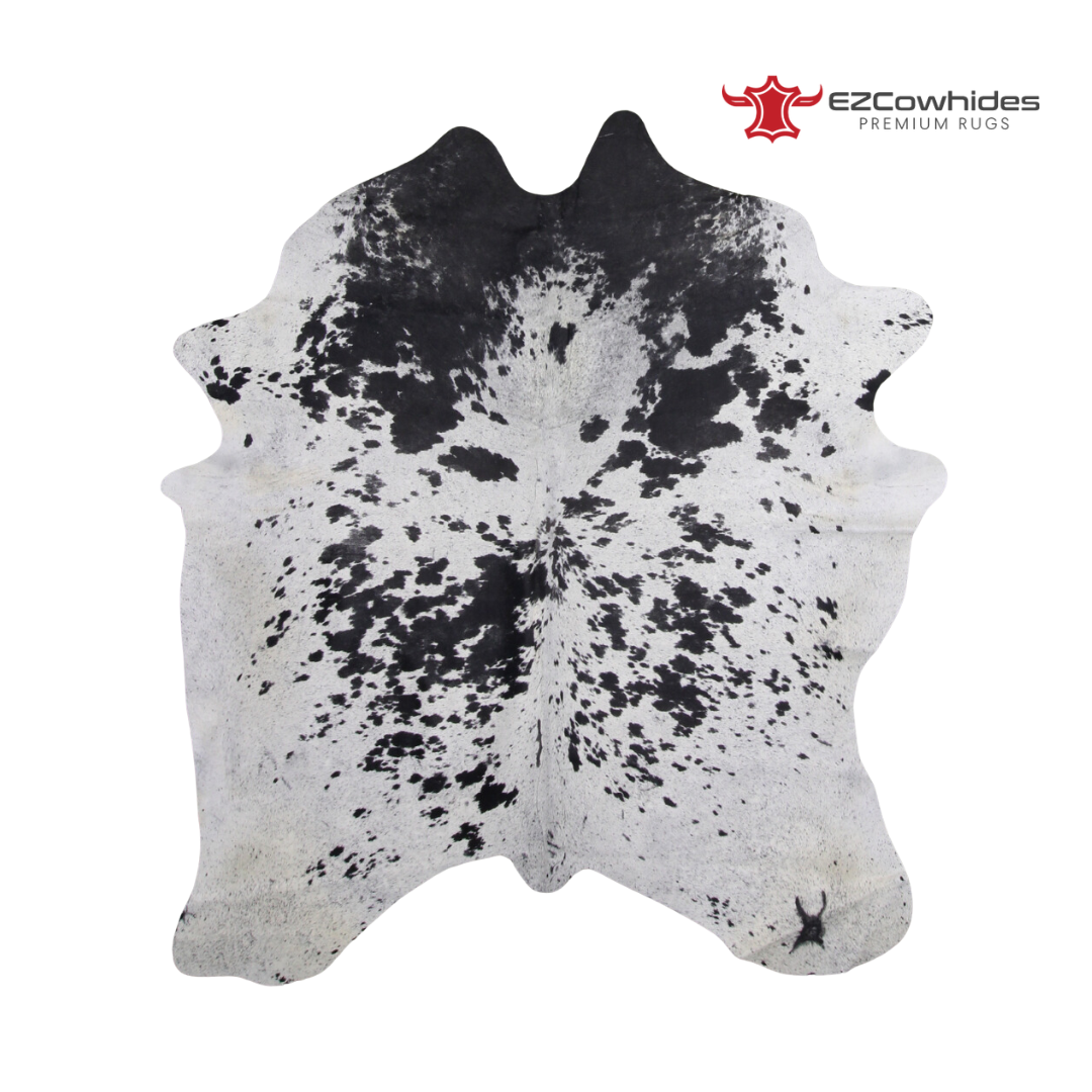 Salt &amp; Pepper Black and White Brazilian Cowhide Rug 