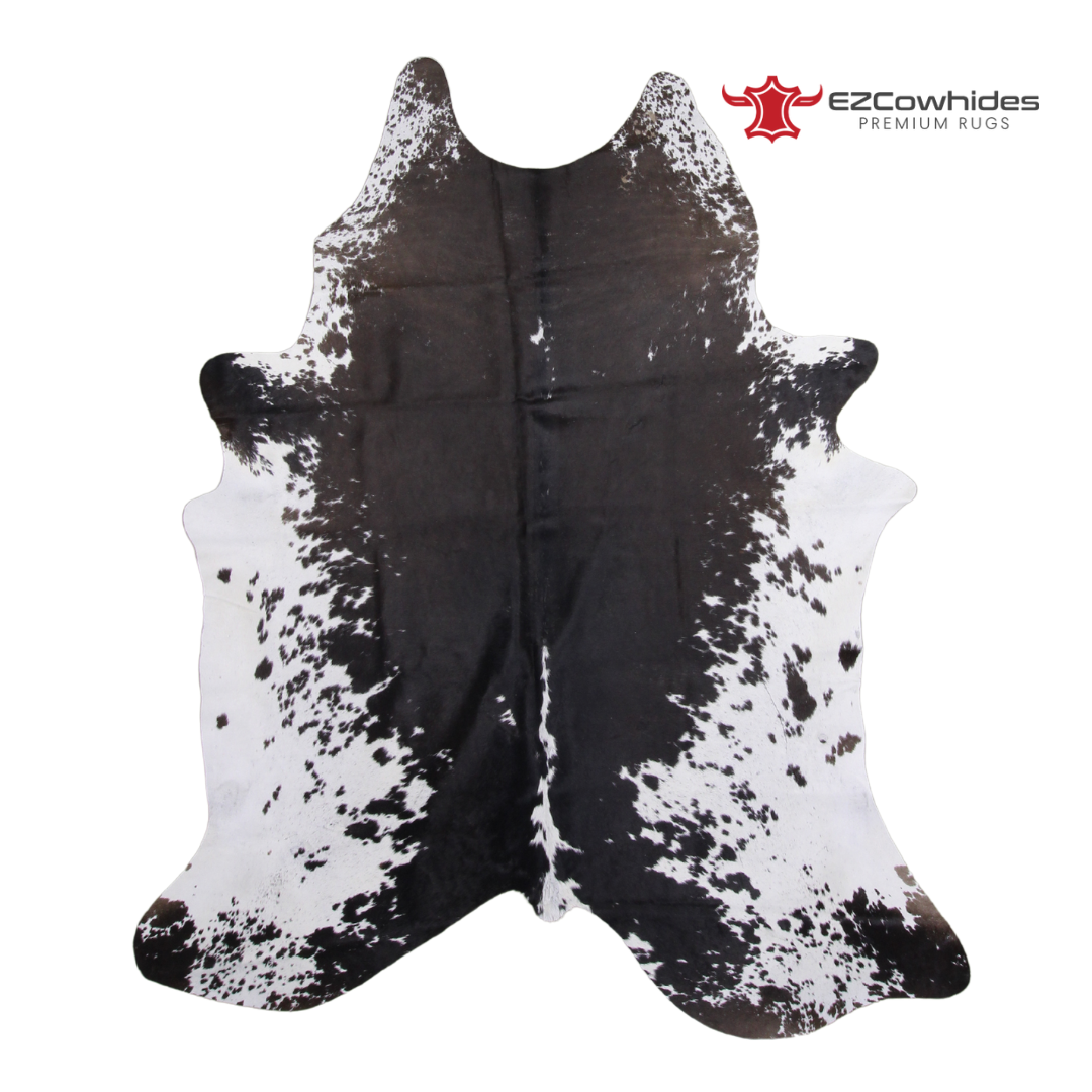 Salt &amp; Pepper Black and white Brazilian Cowhide Rug 