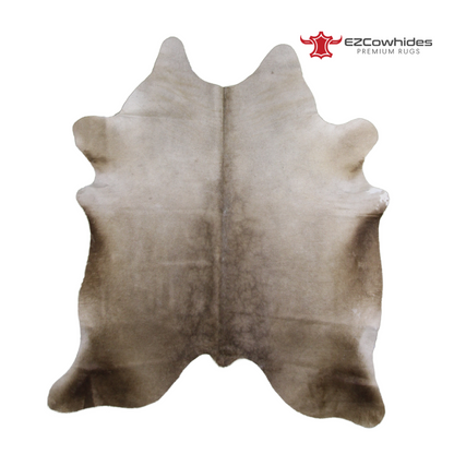 Solid Beige Brazilian Cowhide Rug 