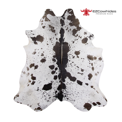 Salt &amp; Pepper Brown and White Brazilian Cowhide Rug 