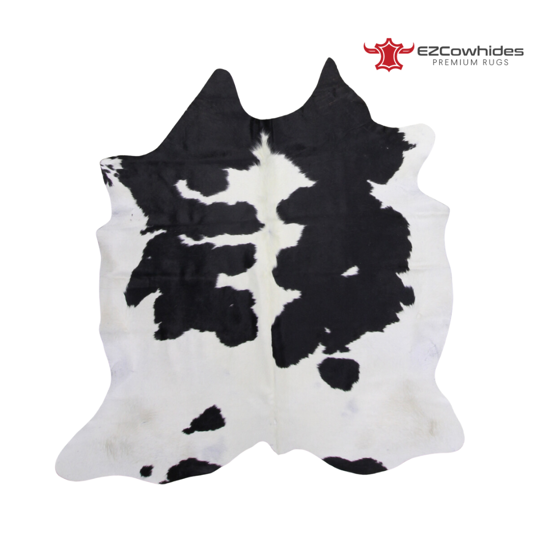 Traditional black and white Brazilian Cowhide Rug 