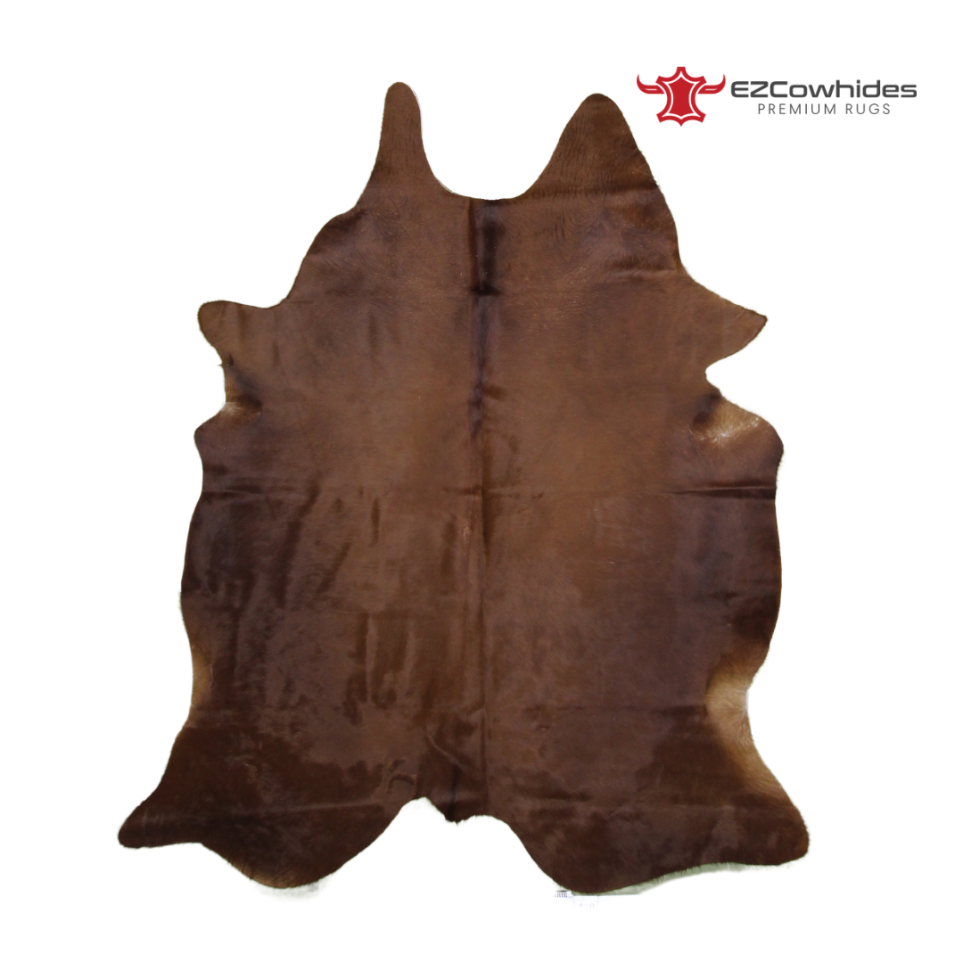 Solid Brown Brazilian Cowhide Rug 