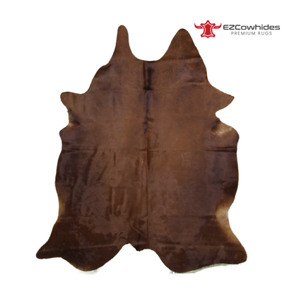 Solid Brown Brazilian Cowhide Rug 