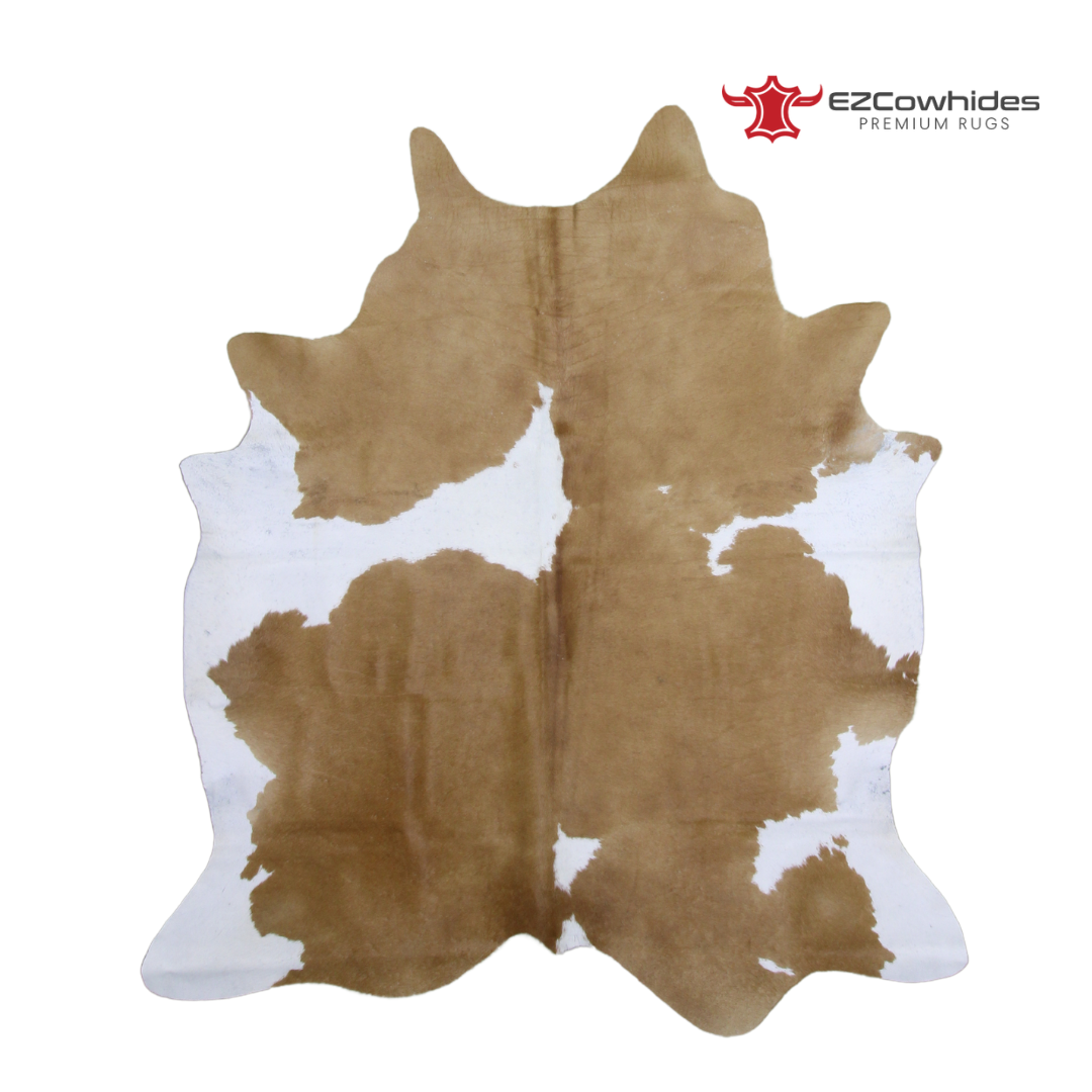 Traditional Brown and White Brazilian Cowhide Rug 