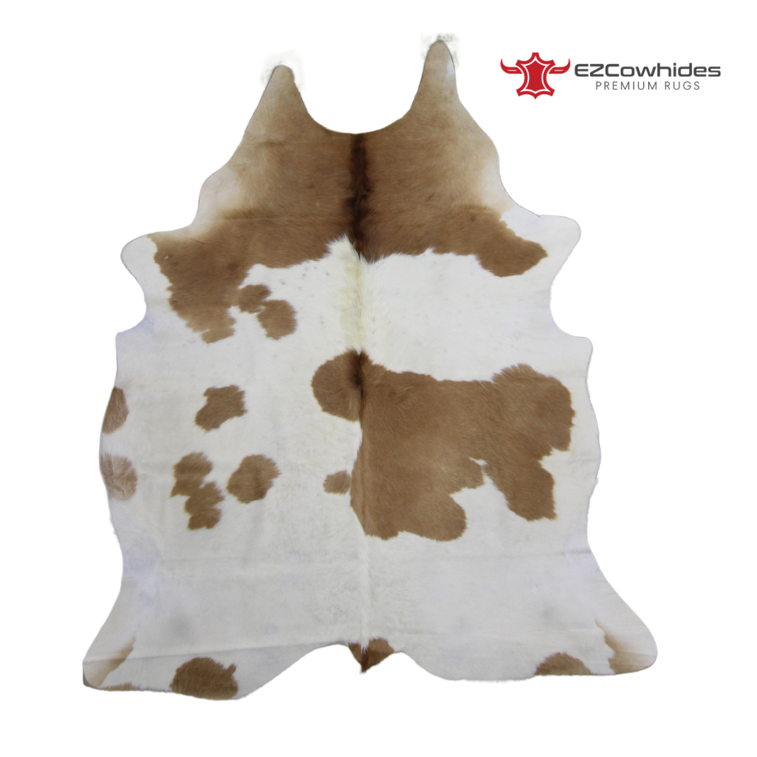 Traditional Brown and White Brazilian Cowhide Rug 