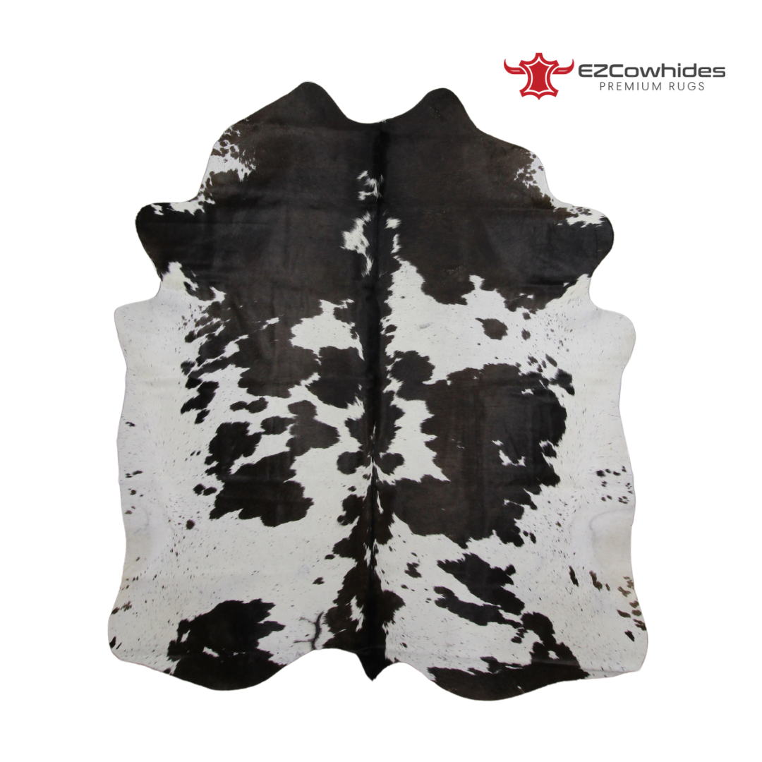 Traditional Black and White Brazilian Cowhide Rug 