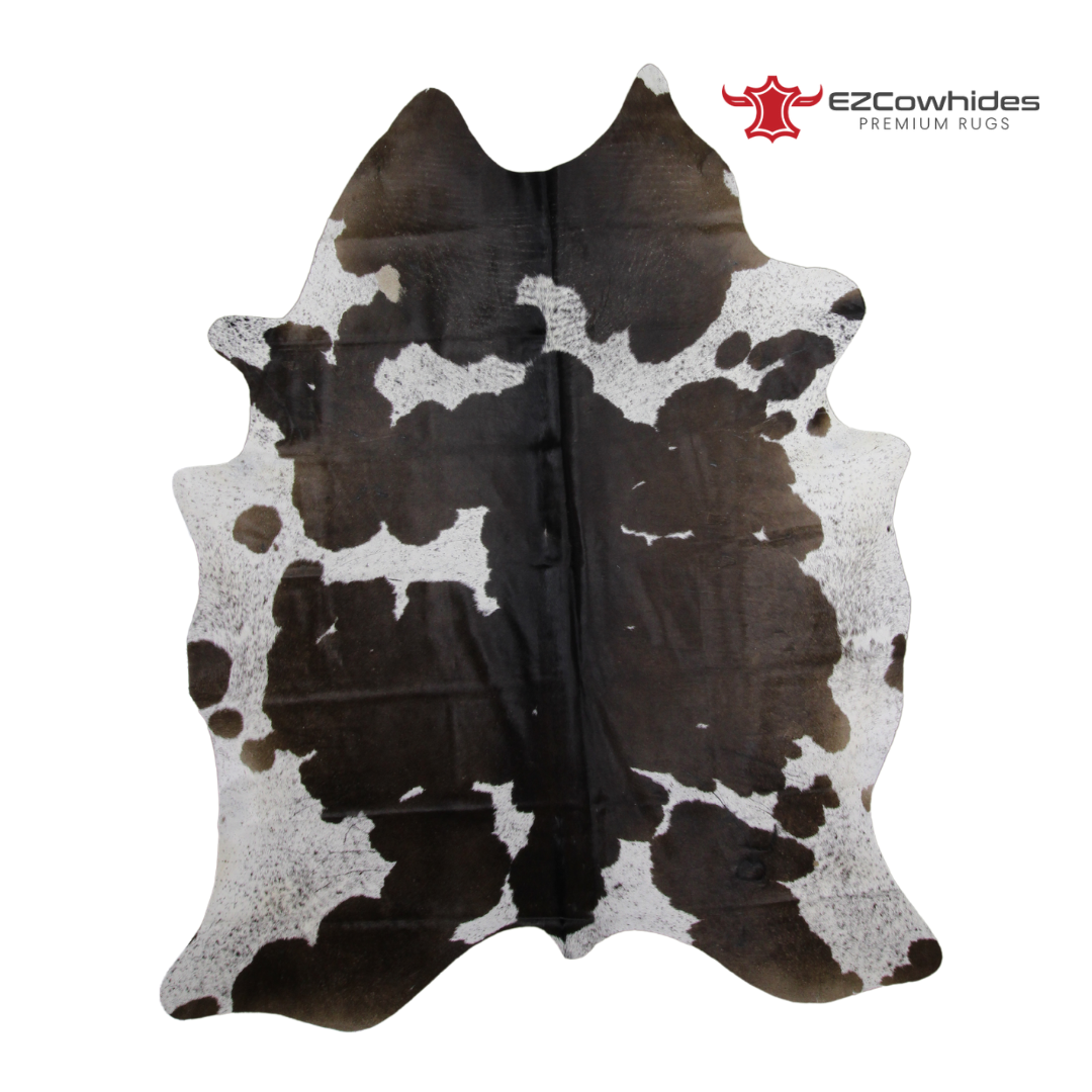 Salt &amp; Pepper Brown and White Brazilian Cowhide Rug 