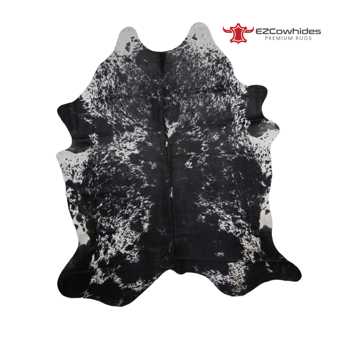 Salt Pepper Black and White Brazilian Cowhide Rug 