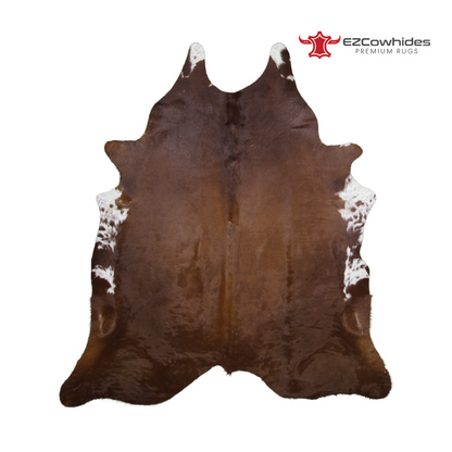 Traditional Brown and white Brazilian Cowhide Rug 