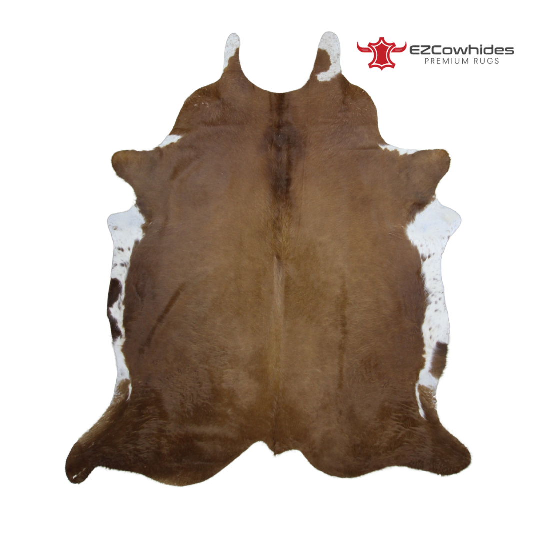 Traditional Brown and white Brazilian Cowhide Rug 