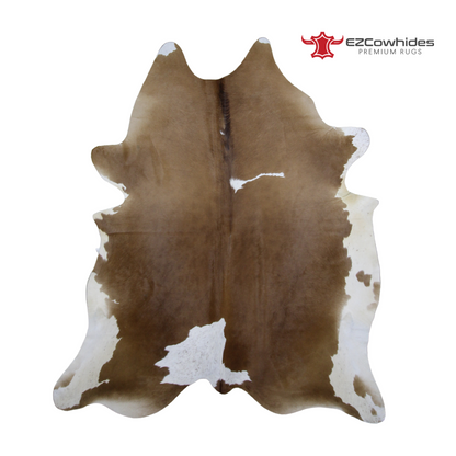 Traditional Brown and White Brazilian Cowhide Rug 