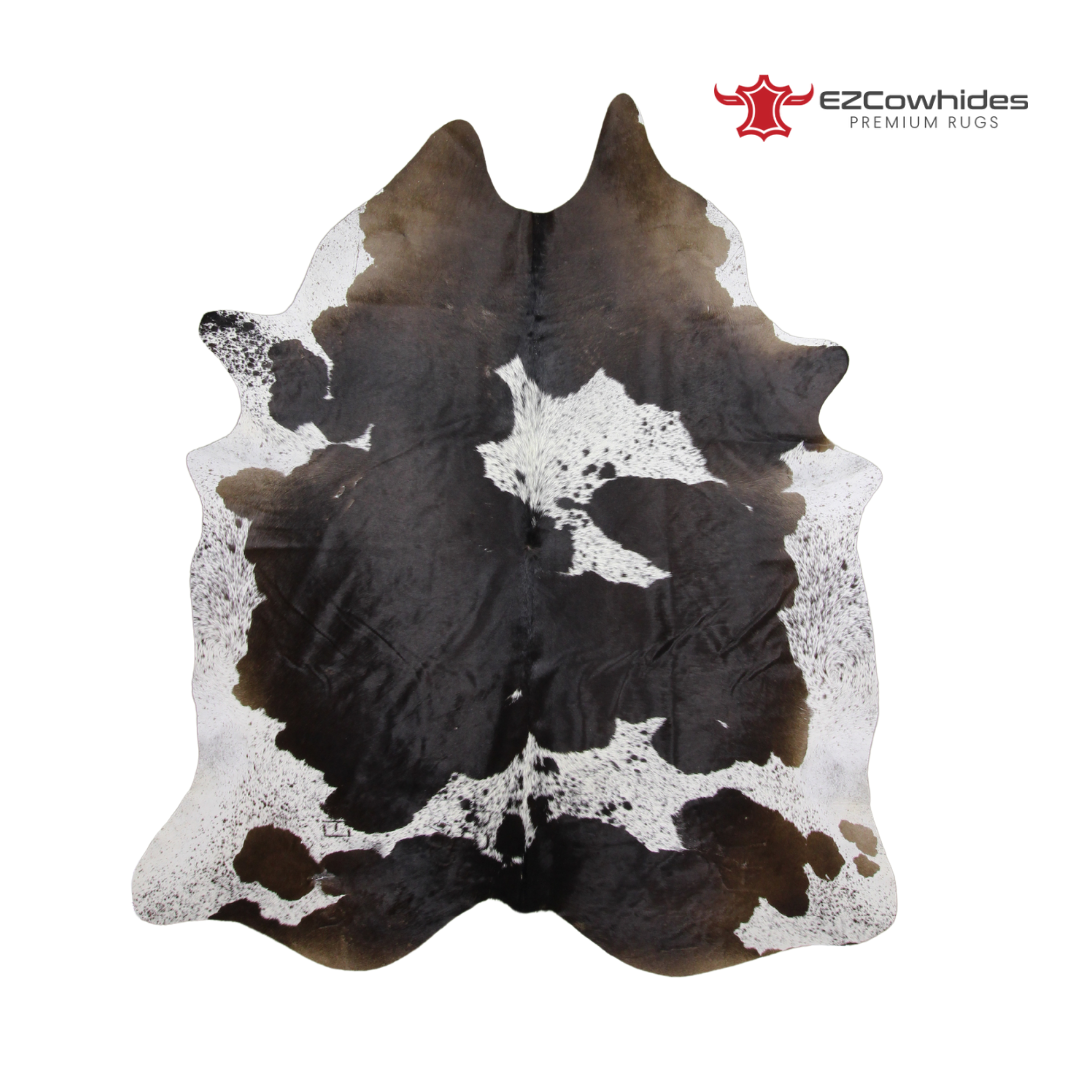 Salt &amp; Pepper Brown and White Brazilian Cowhide Rug 