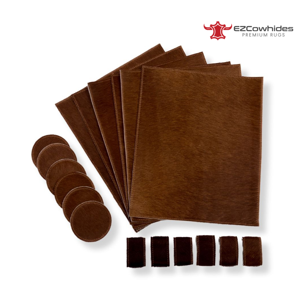 Brown Brazilian Cowhide Placemats (Set of 6)