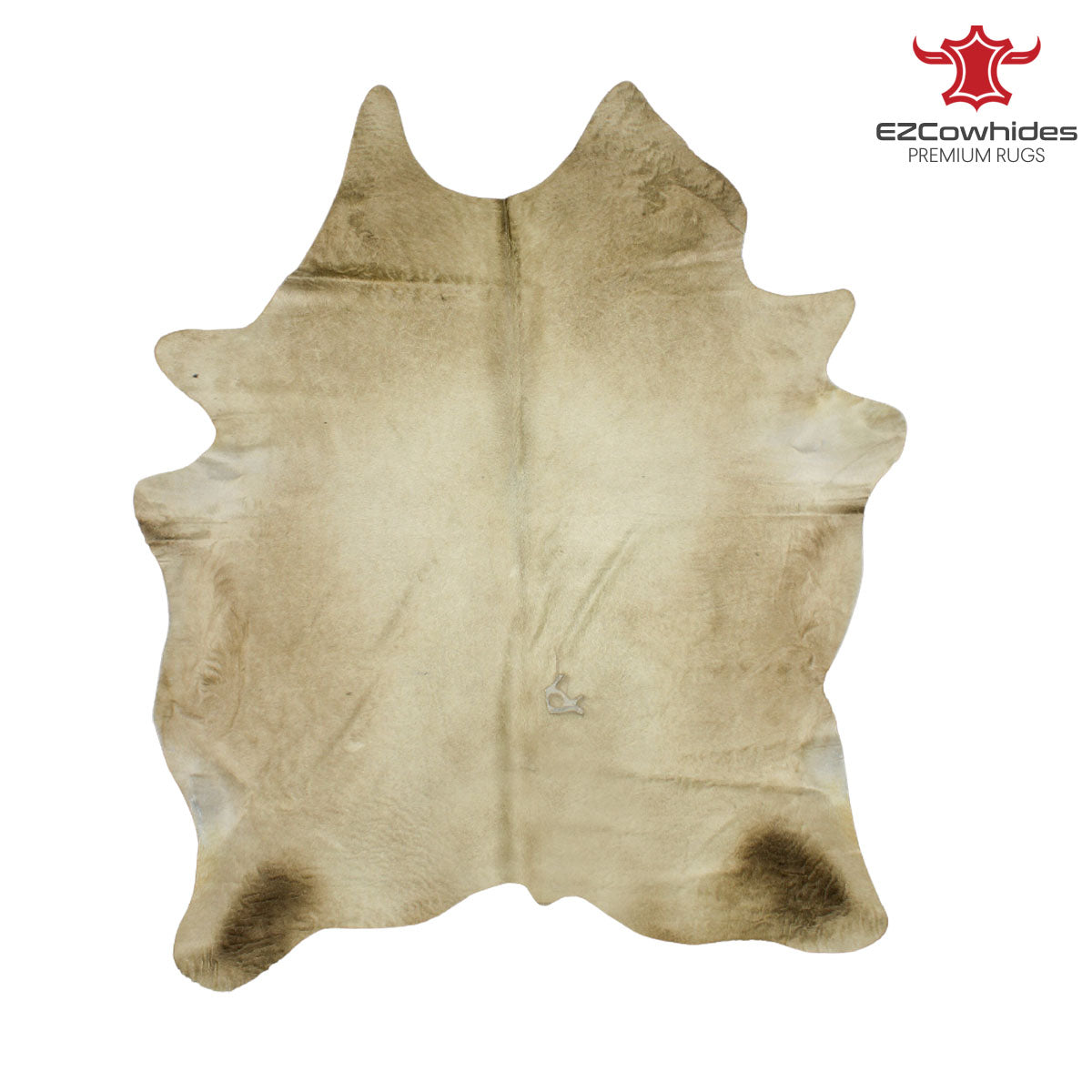 Solid Beige Brazilian Cowhide Rug 