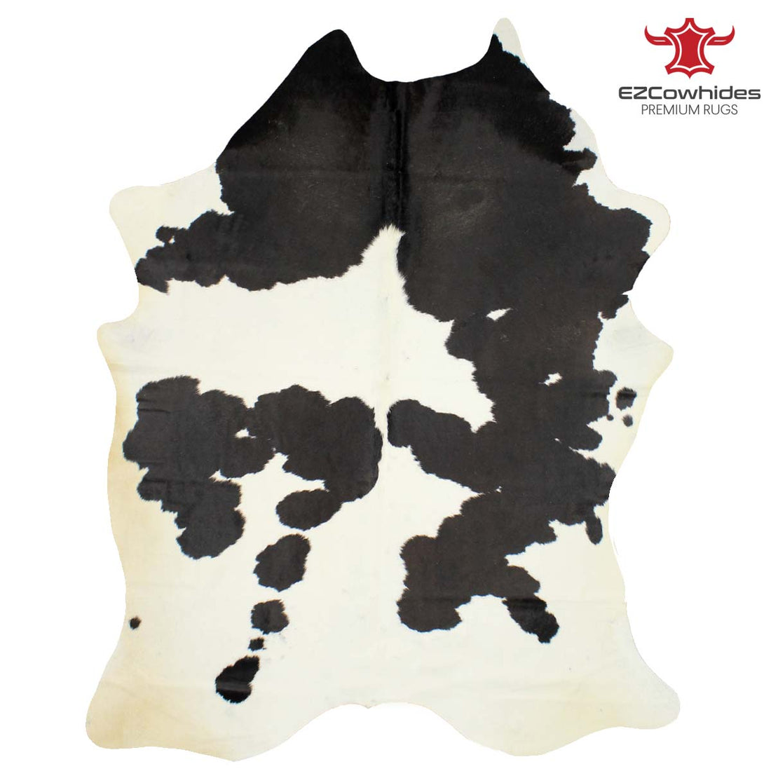 Traditional Black and White Brazilian Cowhide Rug 