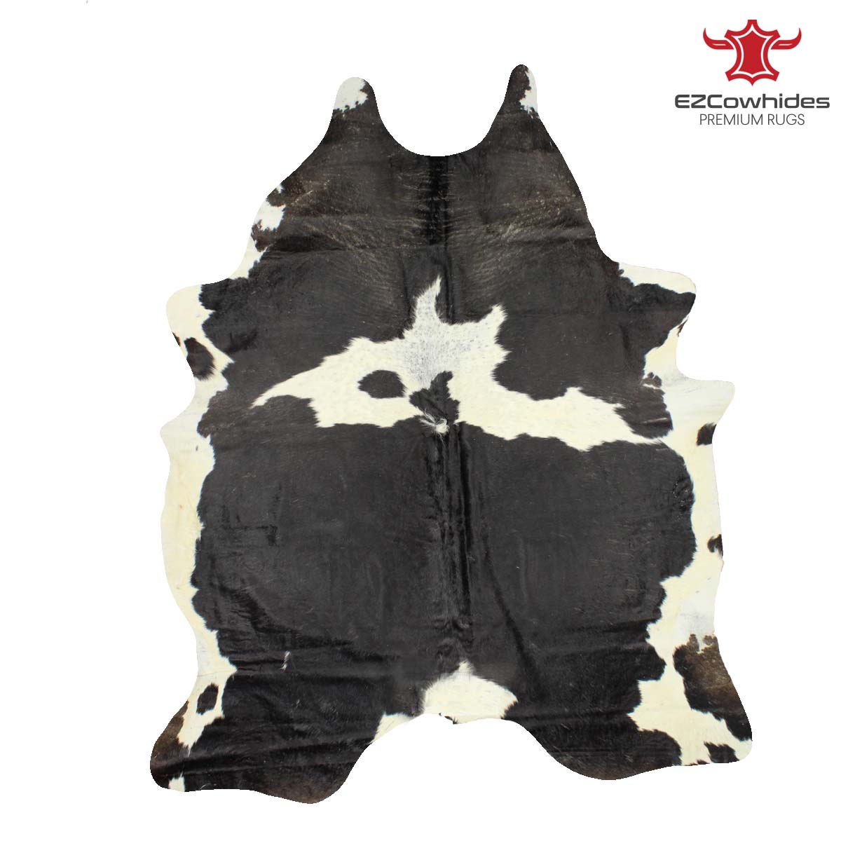 Traditional Black and White Brazilian Cowhide Rug 