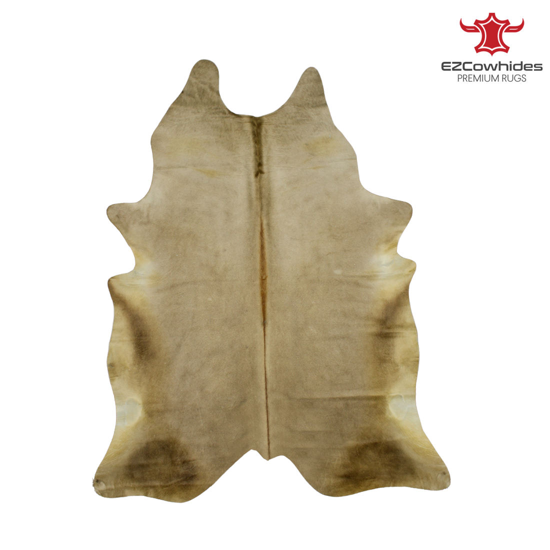 Solid Beige Brazilian Cowhide Rug 