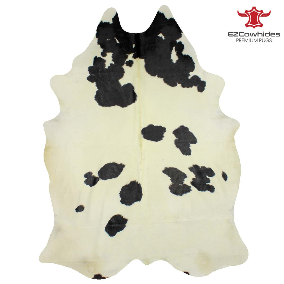 Traditional Black and White Brazilian Cowhide Rug 