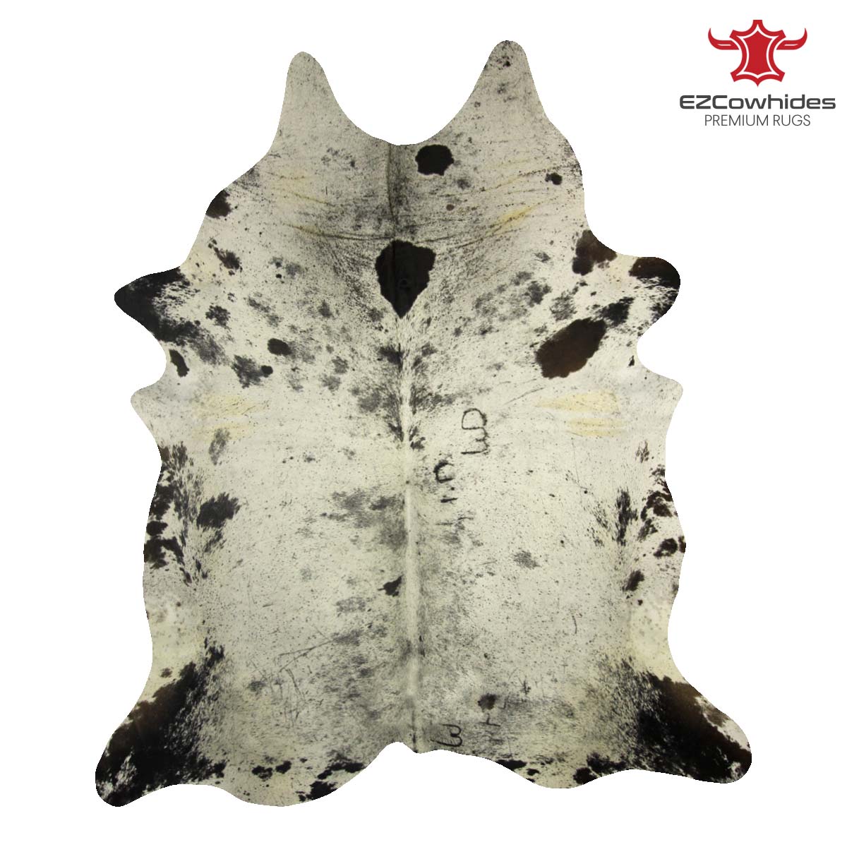 Salt &amp; Pepper Black and White Brazilian Cowhide Rug 