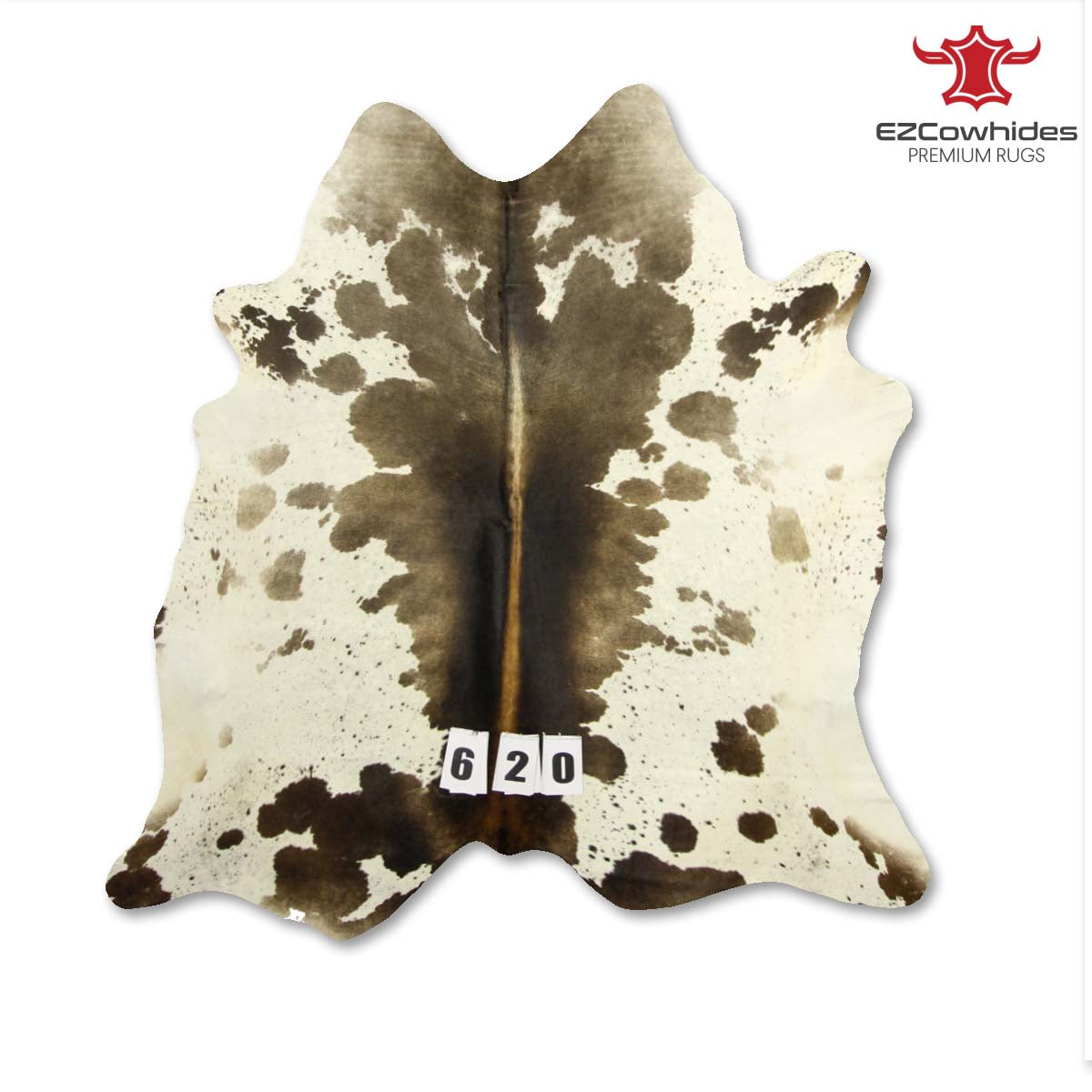 Salt &amp; Pepper Brown and White Brazilian Cowhide Rug 