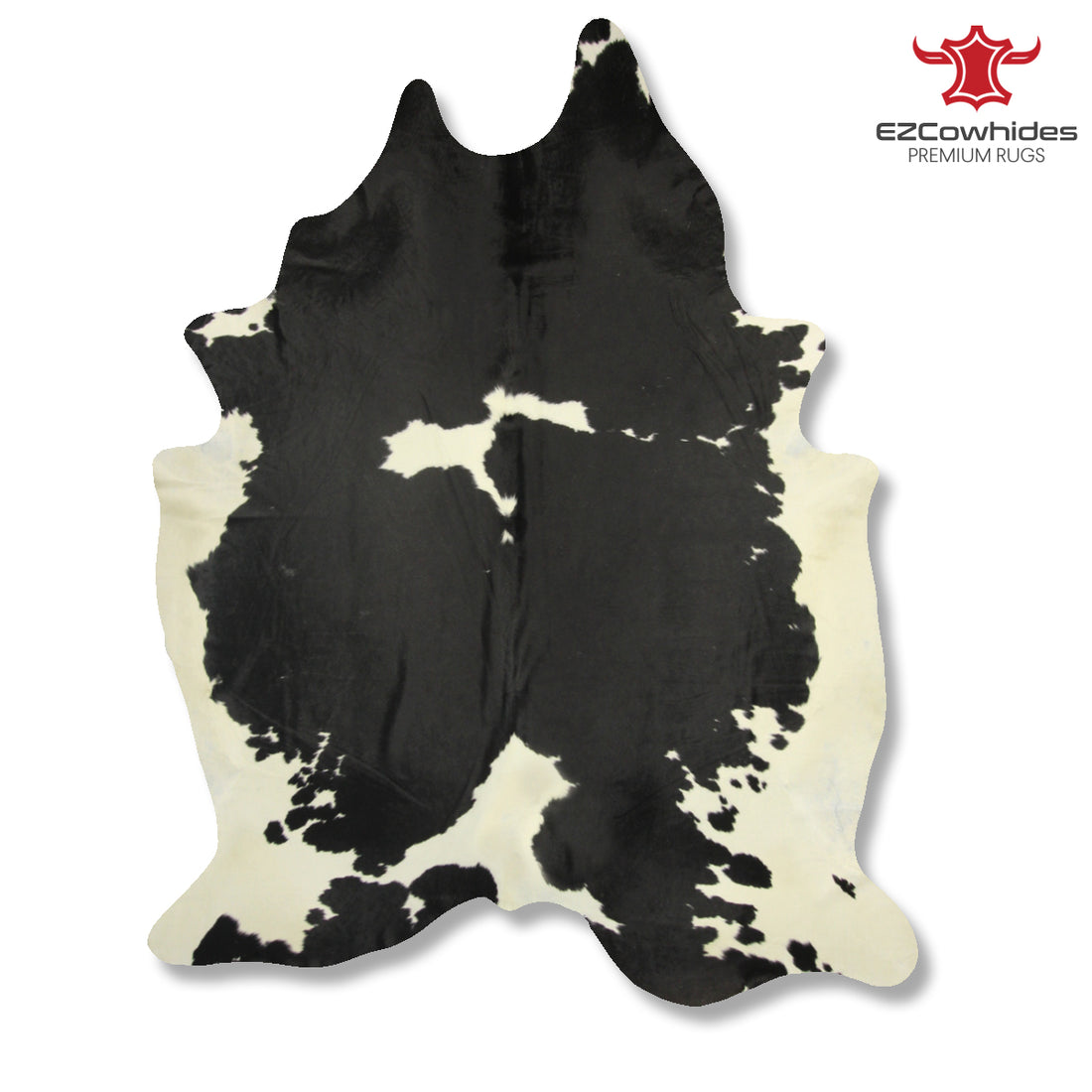 Traditional Black and White Brazilian Cowhide Rug 