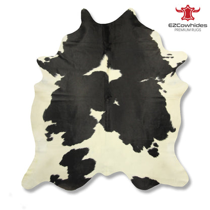 Traditional Black and White Brazilian Cowhide Rug 