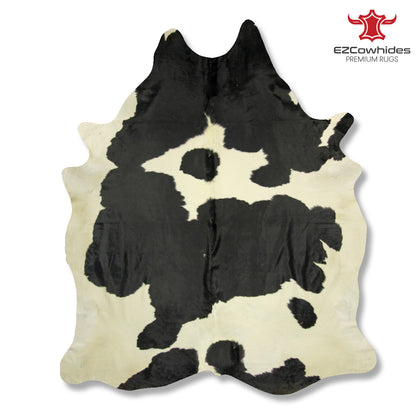 Traditional Black and White Brazilian Cowhide Rug 