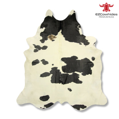 Traditional Black and White Brazilian Cowhide Rug 