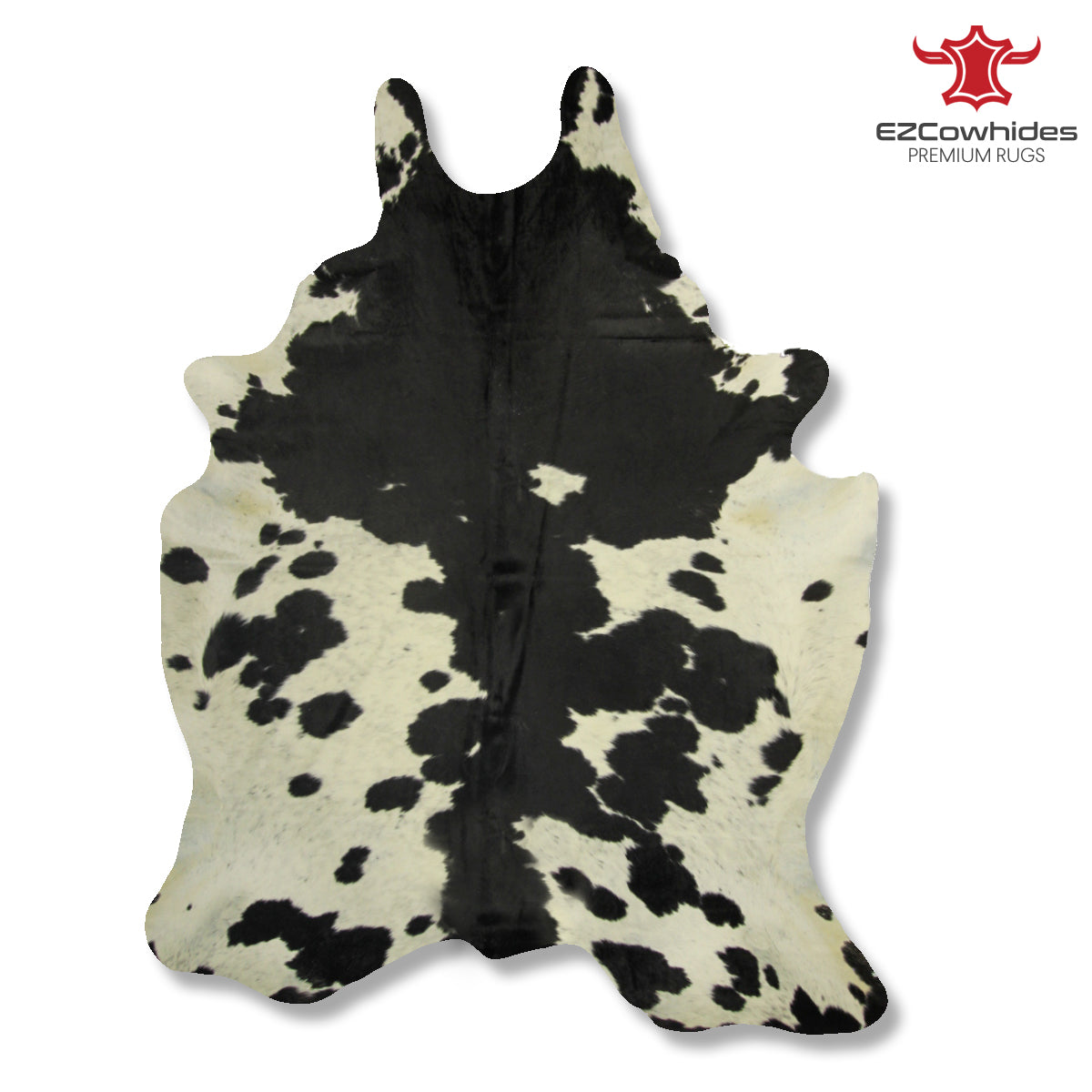 Traditional Black and White Brazilian Cowhide Rug 