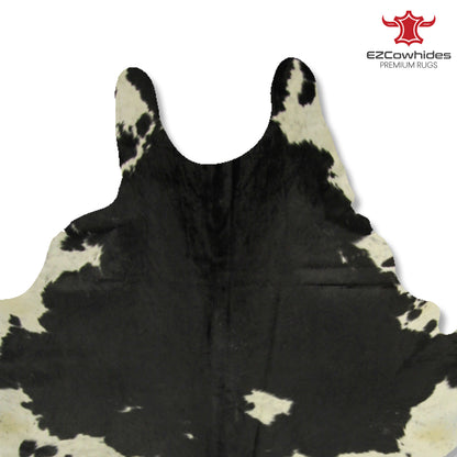 Traditional Black and White Brazilian Cowhide Rug 