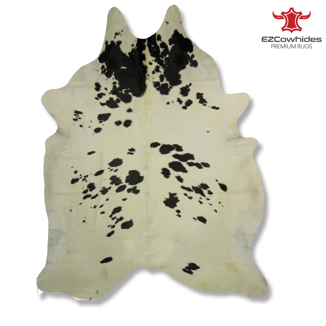 Traditional Black and White Brazilian Cowhide Rug 