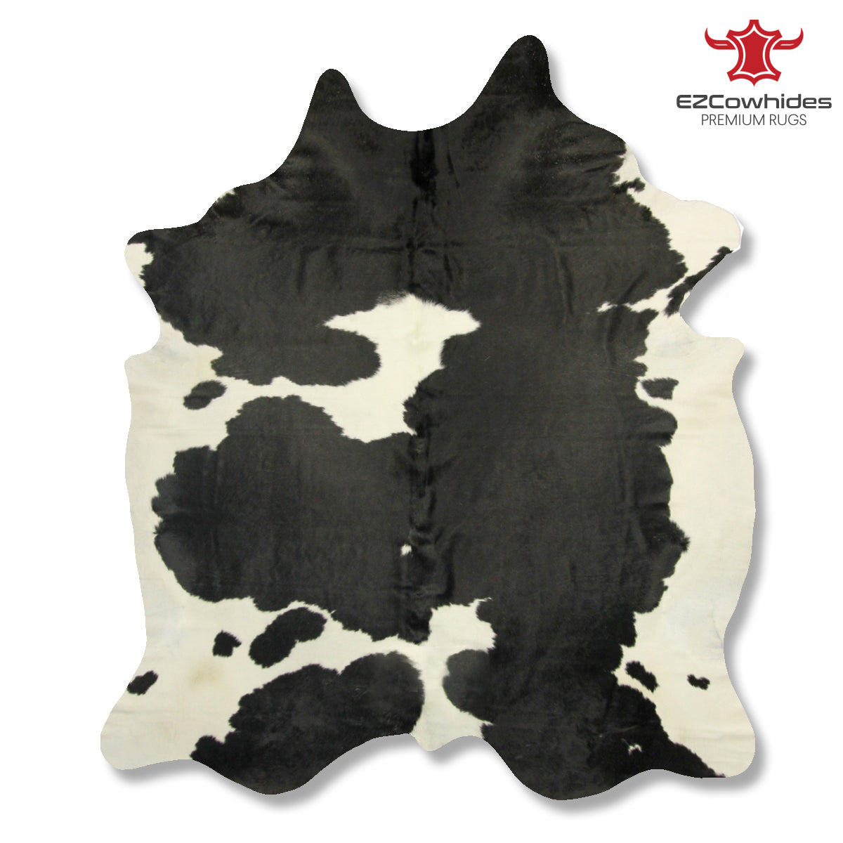 Traditional Black and White Brazilian Cowhide Rug 