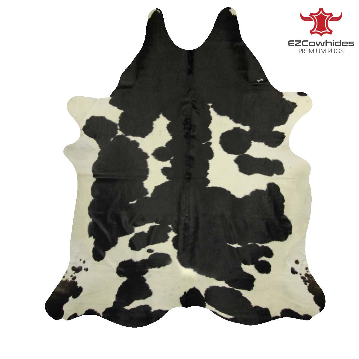 Traditional Black and White Brazilian Cowhide Rug 