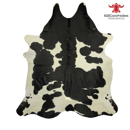 Traditional Black and White Brazilian Cowhide Rug 