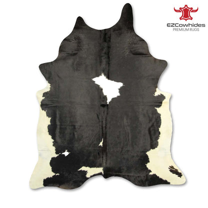 Traditional Black and White Brazilian Cowhide Rug 