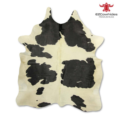 Traditional Black and White Brazilian Cowhide Rug 