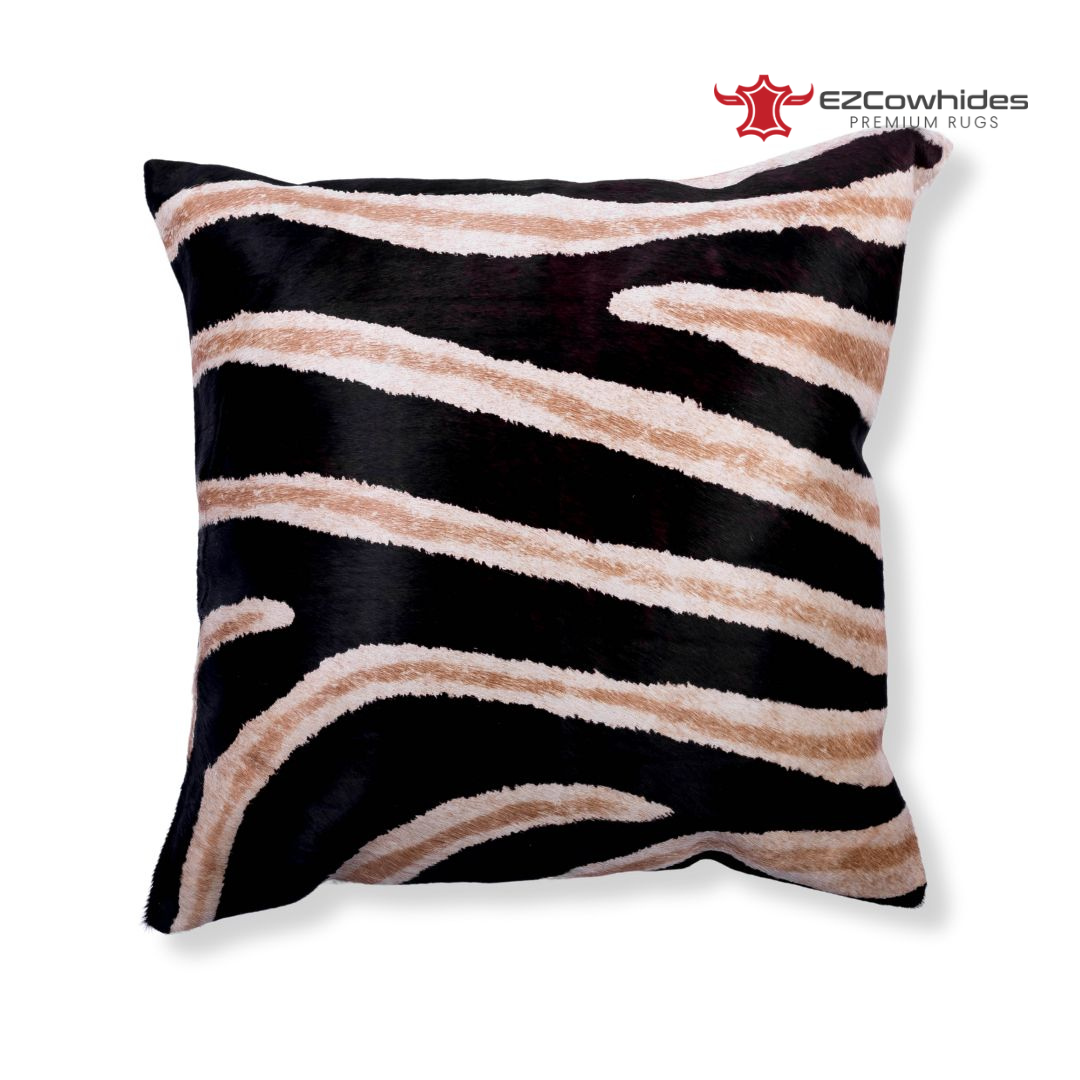 3 Pieces Ecco Zebra Brazilian Cowhide Pillow 