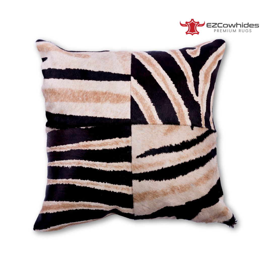 3 Pieces Ecco Zebra Brazilian Cowhide Pillow 