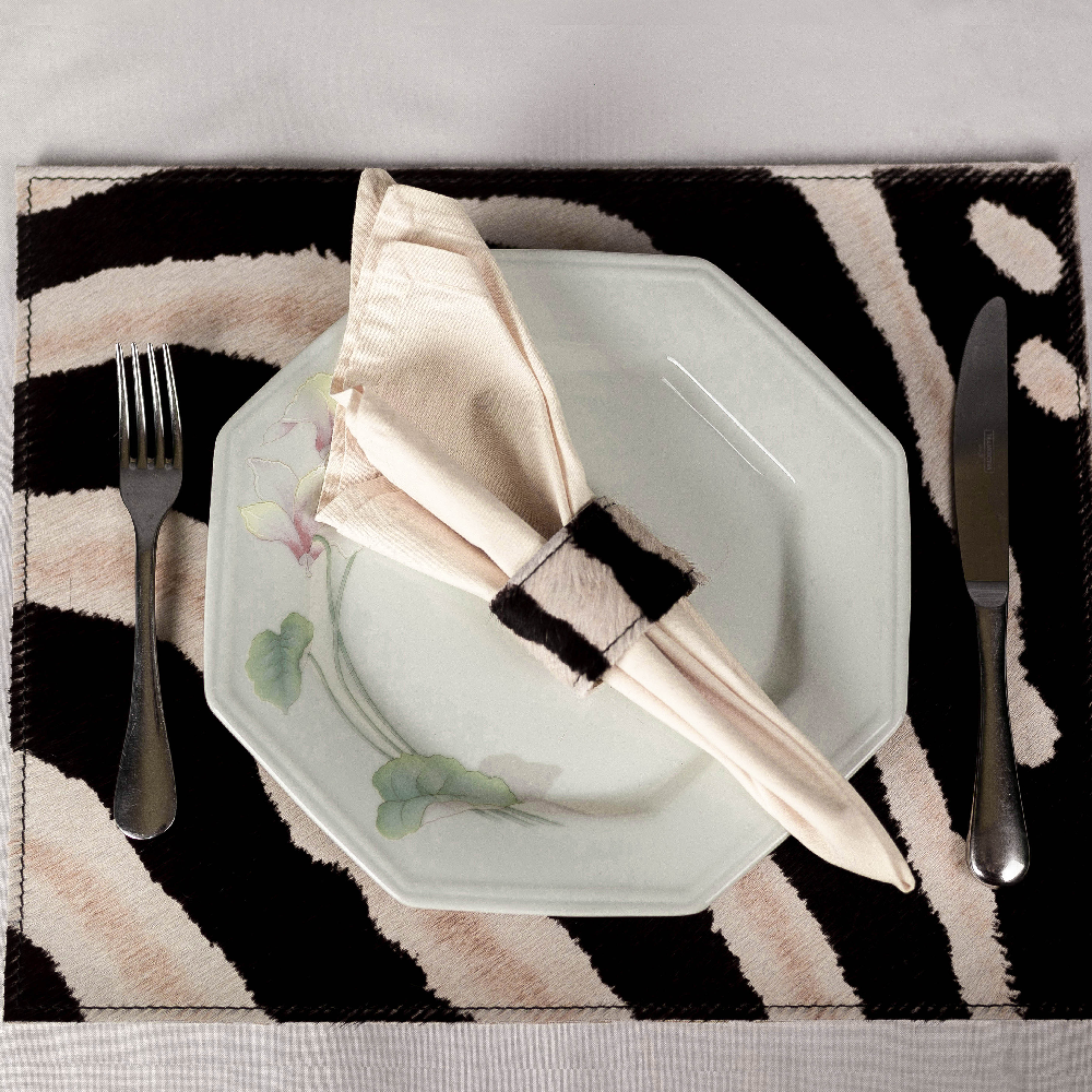 Ecco Zebra Brazilian Cowhide Placemats (Set of 6)